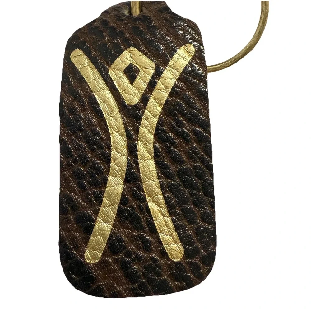 RARE! Limited Edition Vintage "Burning Man" Leather Pendant Keychain Bag Charm - Picture 2 of 8